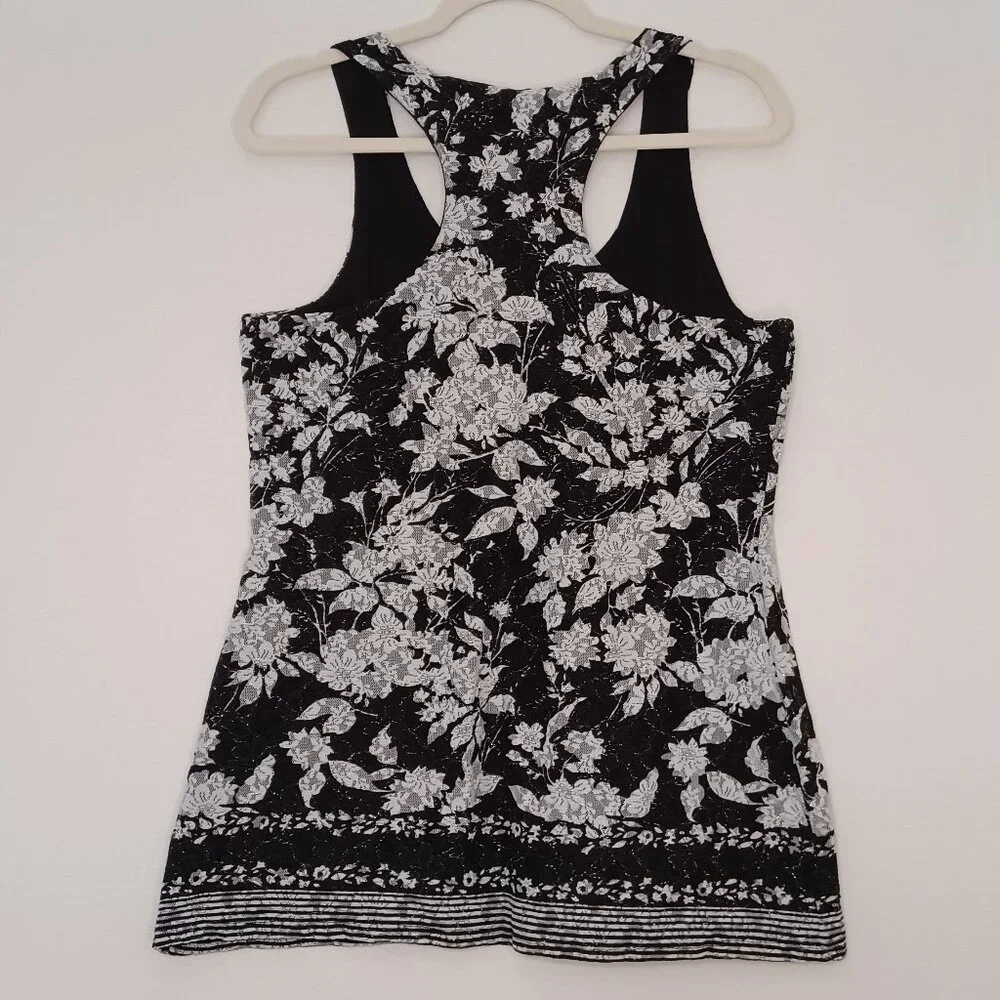 Women's I.N.C. Black& White/Silver Tank with Rough Exterior Material Size Large - Picture 2 of 8